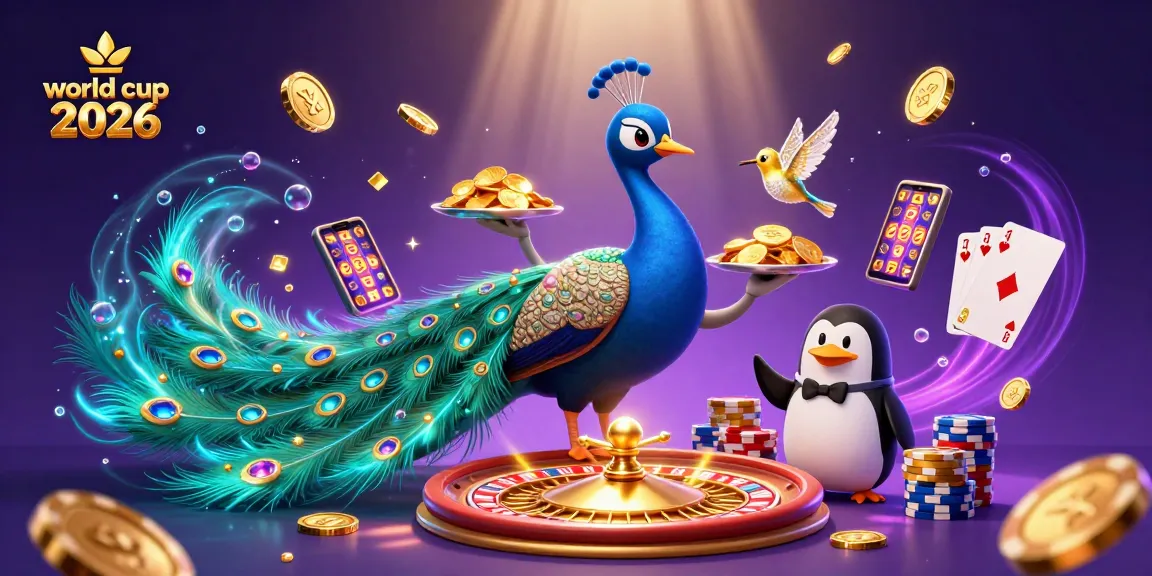 Engage with world cup 2026 action featuring a peacock, penguin, and hummingbird in a dynamic casino scene.