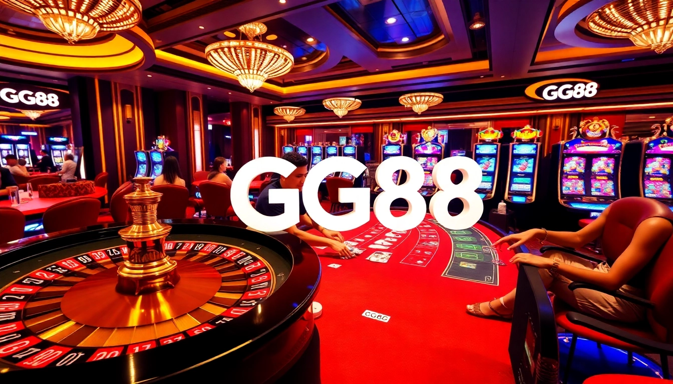 GG88 spinning the roulette wheel in a vibrant casino setting, showcasing the thrill of gaming.