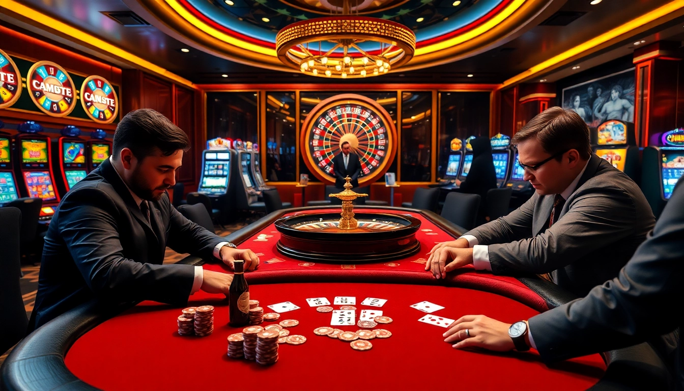 Exciting poker game at OK8386 casino with vibrant chips and cards on display.