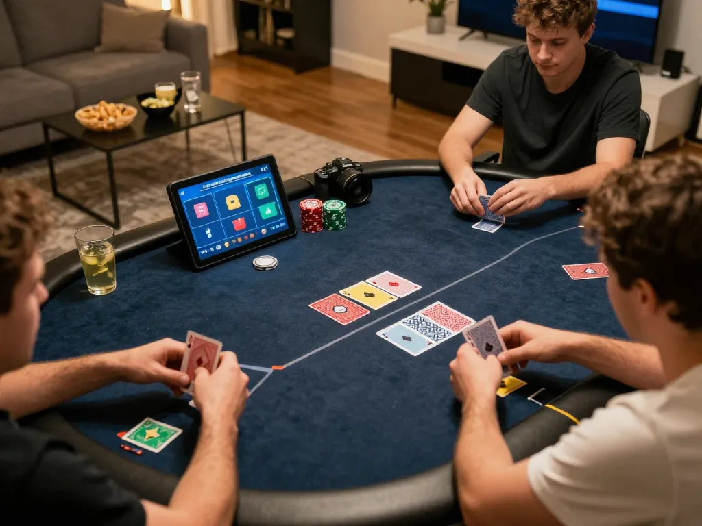 Players enjoying a thrilling online poker game on luck8l, highlighting strategic gameplay and cozy atmosphere.