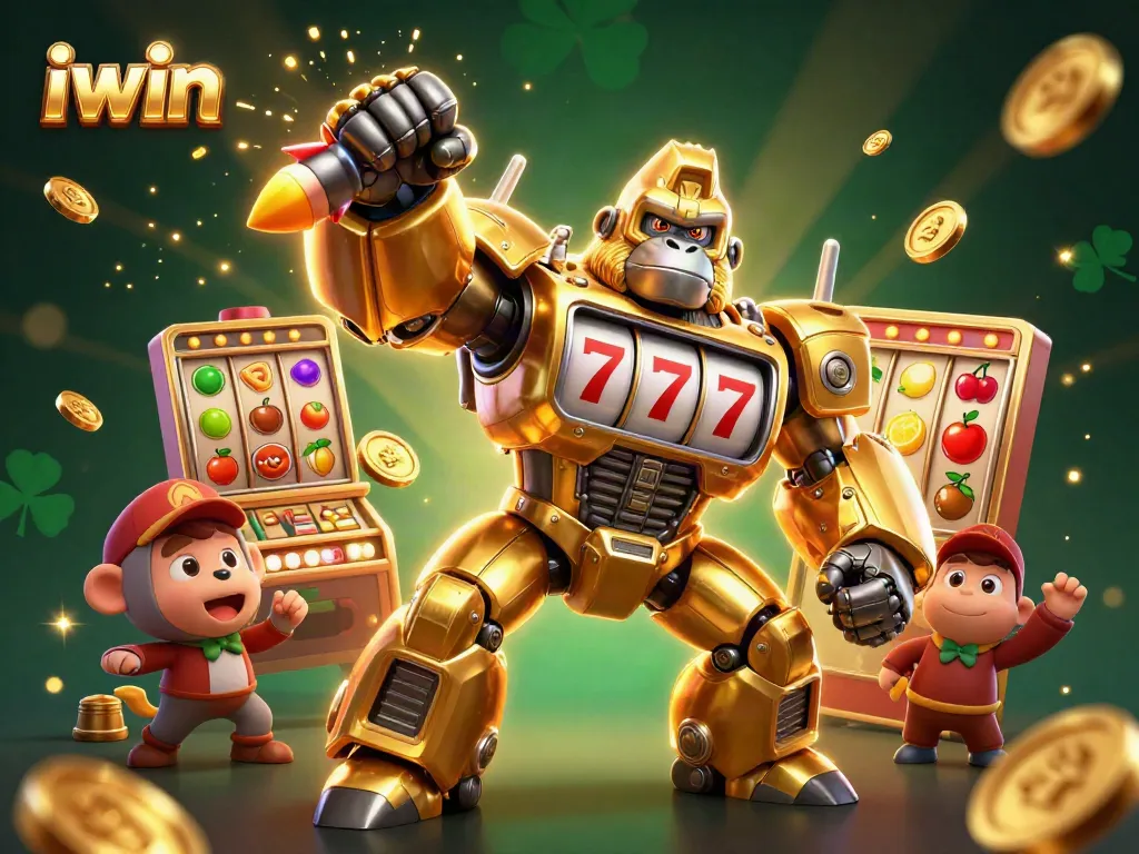 Win big with iwin as the golden gorilla mech and slots bring excitement to your gambling experience