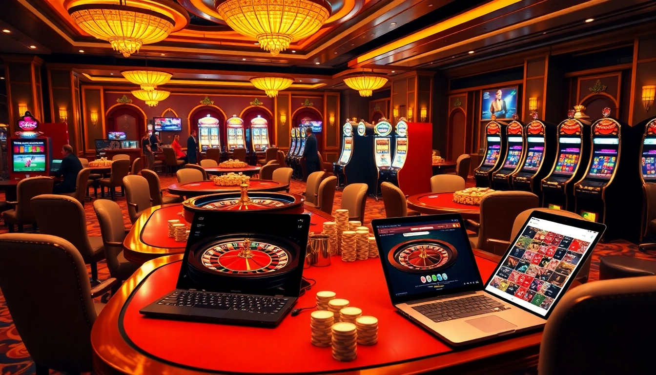 Exciting casino gameplay scene showcasing Vmax Com online gambling interface with vibrant tables and players.
