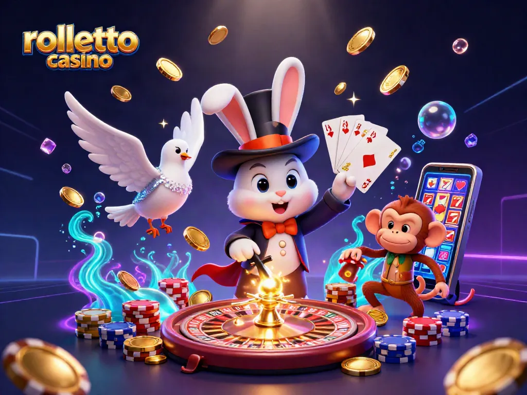 Experience thrills at rolletto casino with our vibrant table game illustration, featuring magical moments!