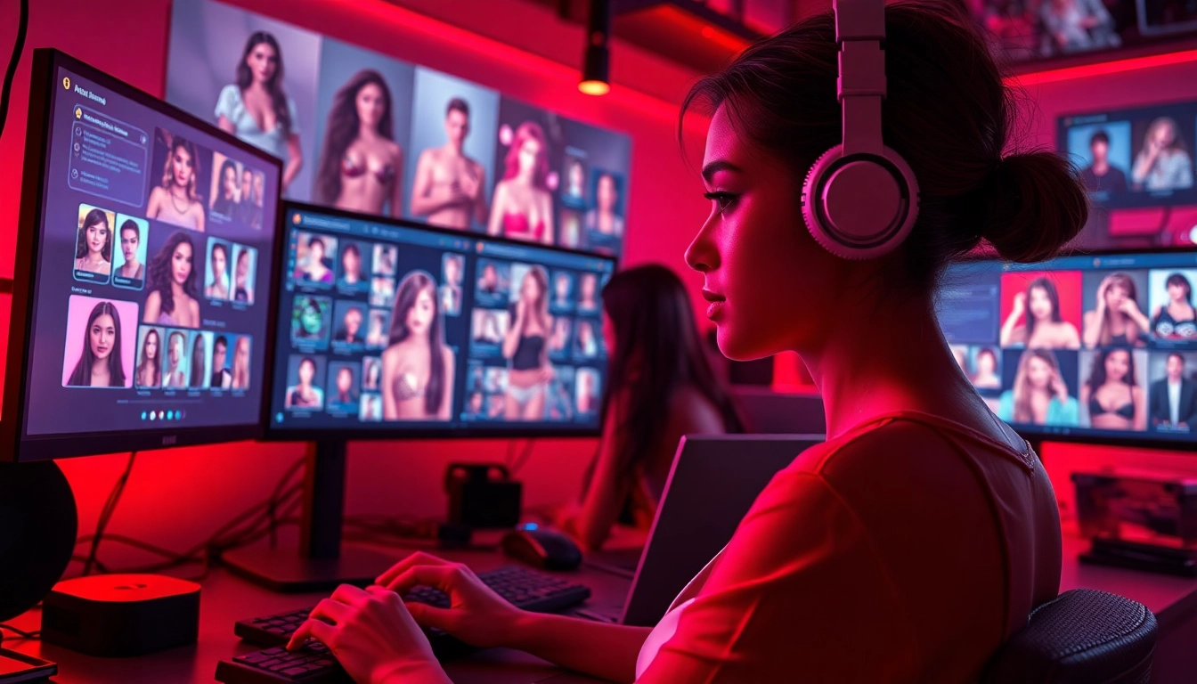 Dynamic NSFW AI interaction scene illustrating advanced character interfaces and engaging technology.