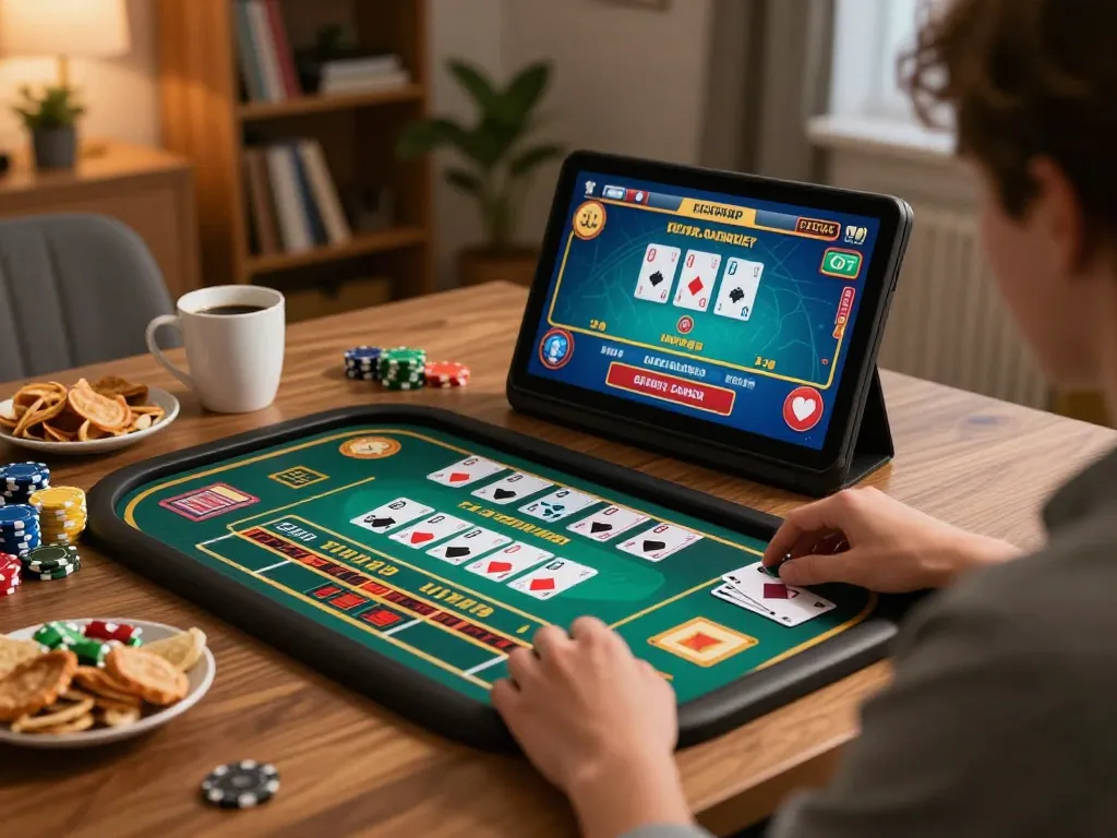 Engaging gameplay experience at KKBD Bangladesh's online casino with vibrant card games and cozy atmosphere.