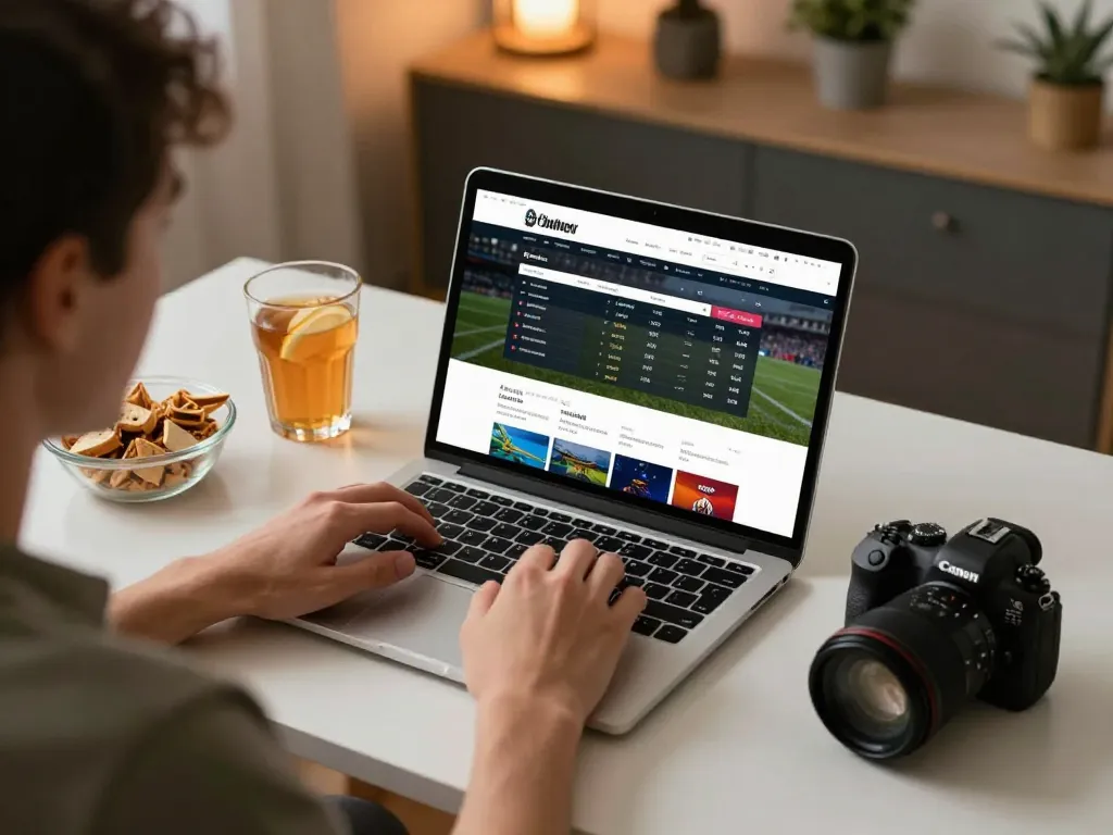 Engaging in kèo nhà cái while enjoying a comfortable home setup, showcasing strategic betting.
