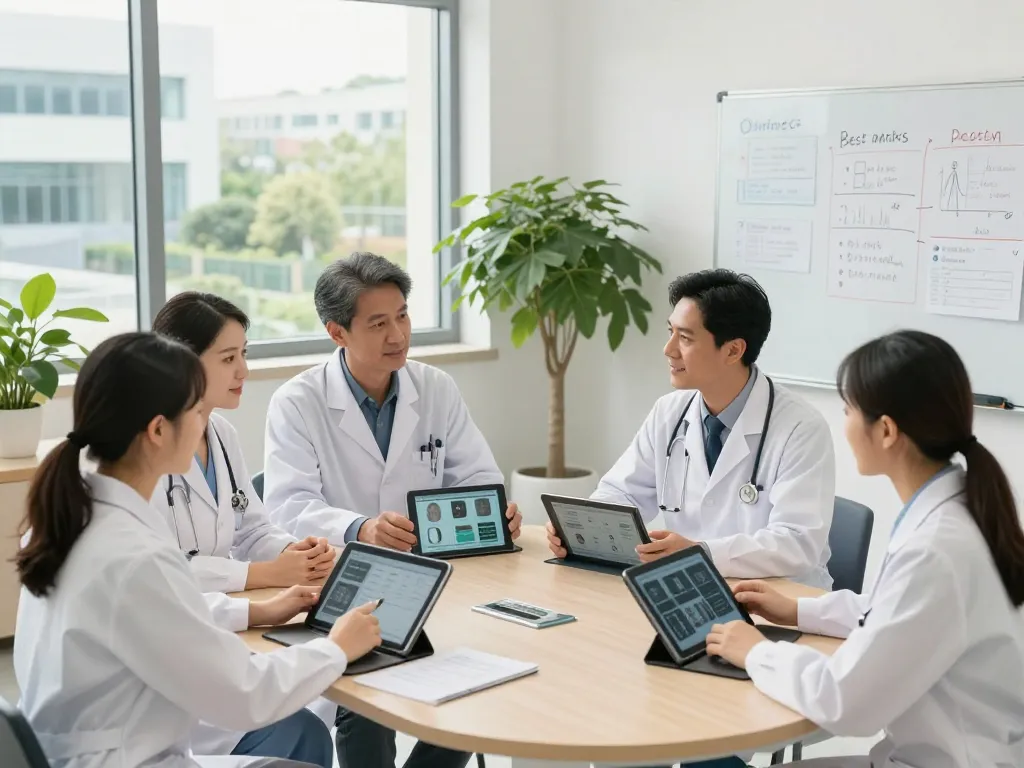 Healthcare professionals collaborating at https://c168.date/ discussing patient care strategies in a modern setting.