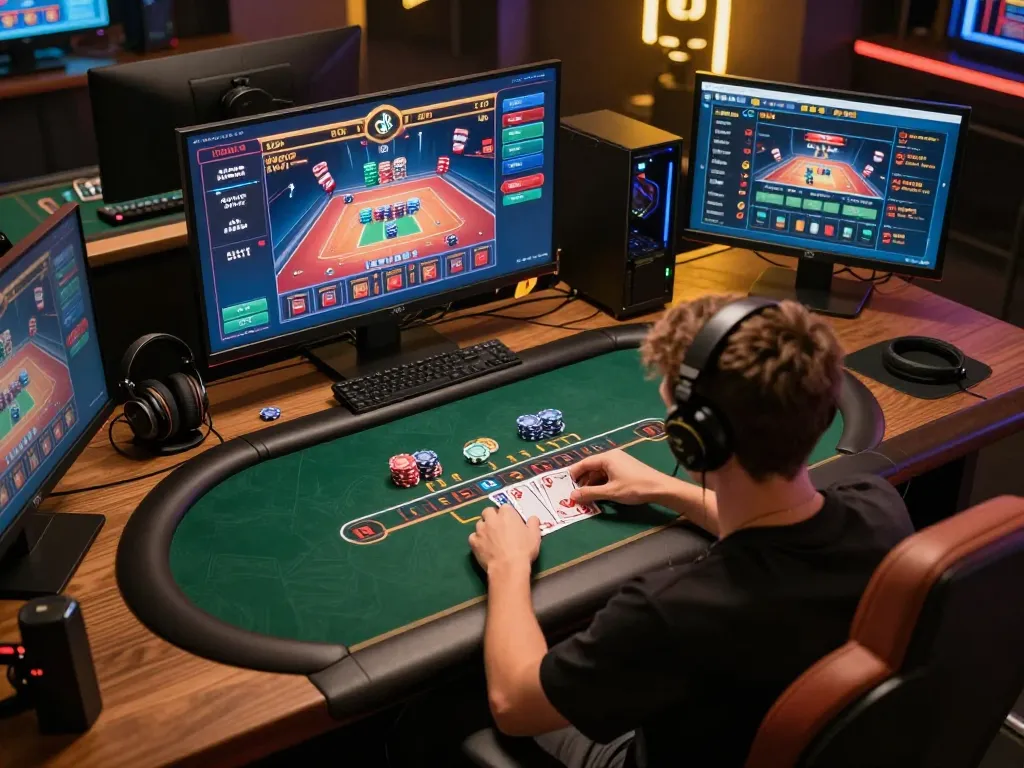 Player engaging in a live dealer blackjack game at Good88, showcasing a lively gaming atmosphere.