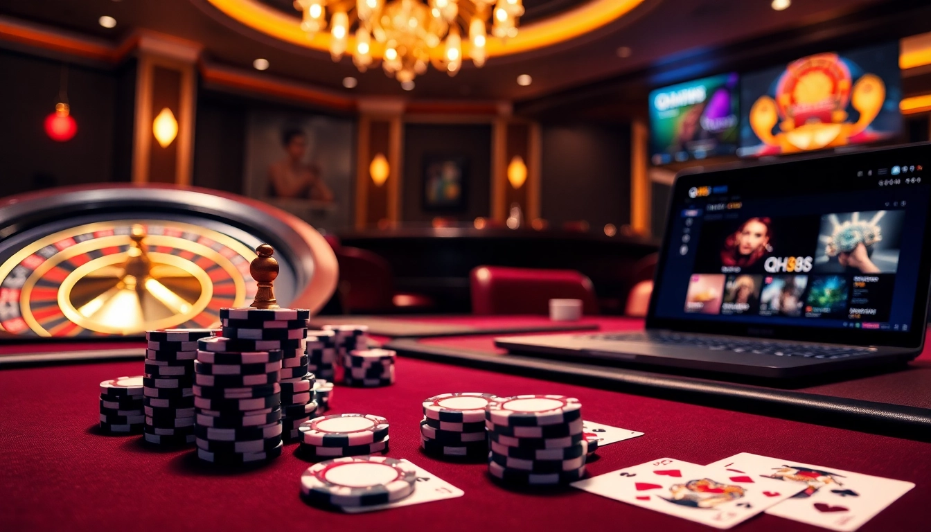 Engage in high-stakes gambling at qh88 with luxurious casino tables and thrilling games.