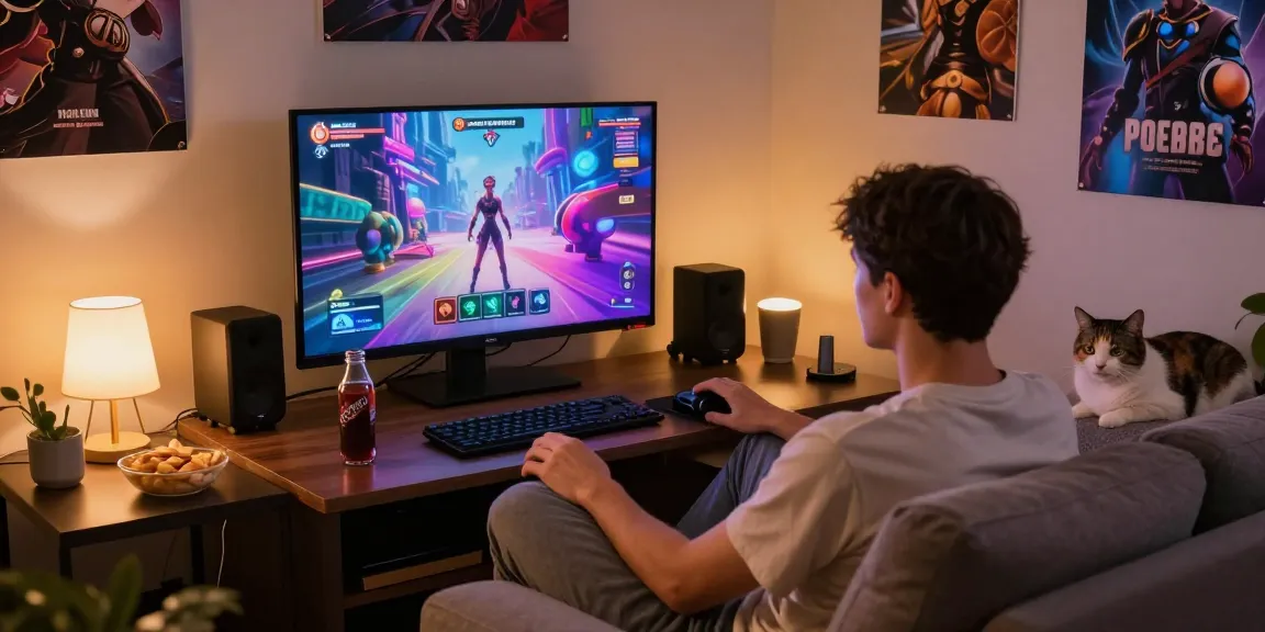 Engaging gaming scene showcasing adult playing interactive game sex on cozy couch