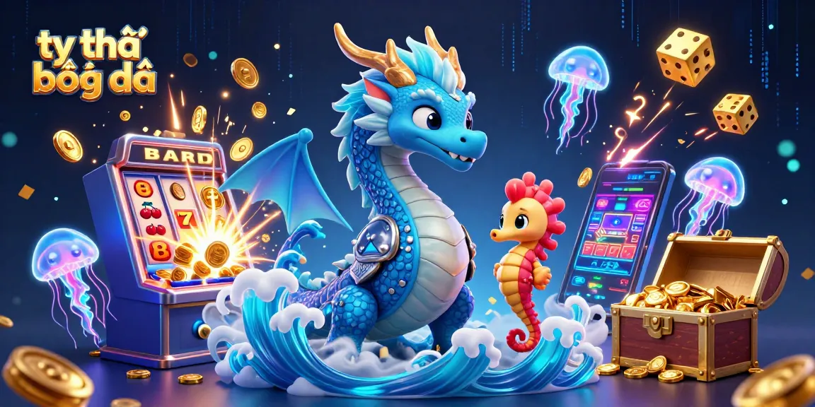 Experience tỷ lệ bóng đá as the azure dragon and knight bet amidst vibrant casino elements.