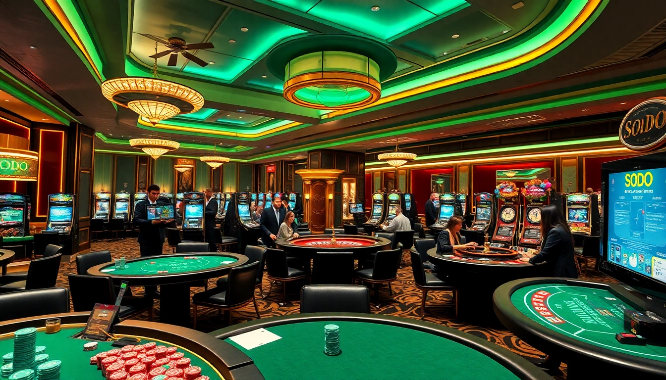 SODO Casino environment filled with vibrant gaming options displaying poker action and roulette excitement.