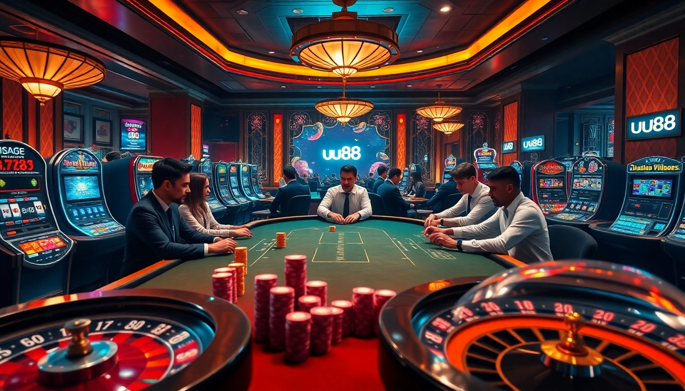 Play thrilling games at uu88 casino with vibrant tables, exciting slots, and high-stakes action.