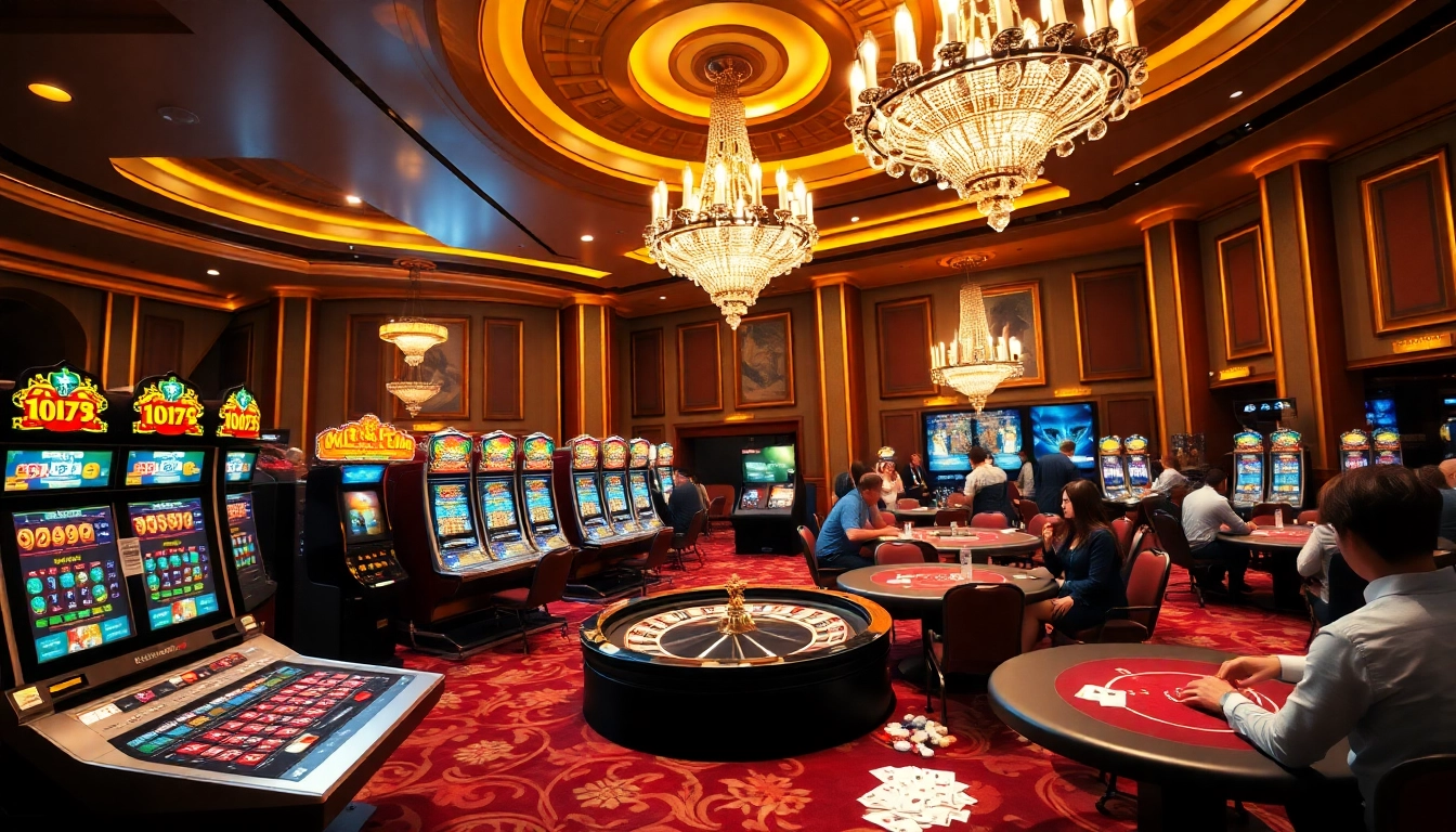 Experience thrilling gameplay at nk88 with poker chips and vibrant slot machines.