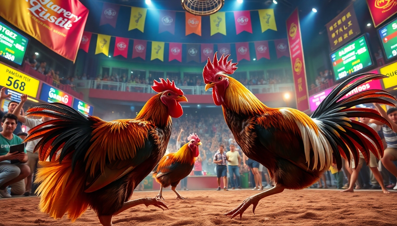 Experience the thrill of live cockfighting at SV368 with vibrant crowds and intense matches.