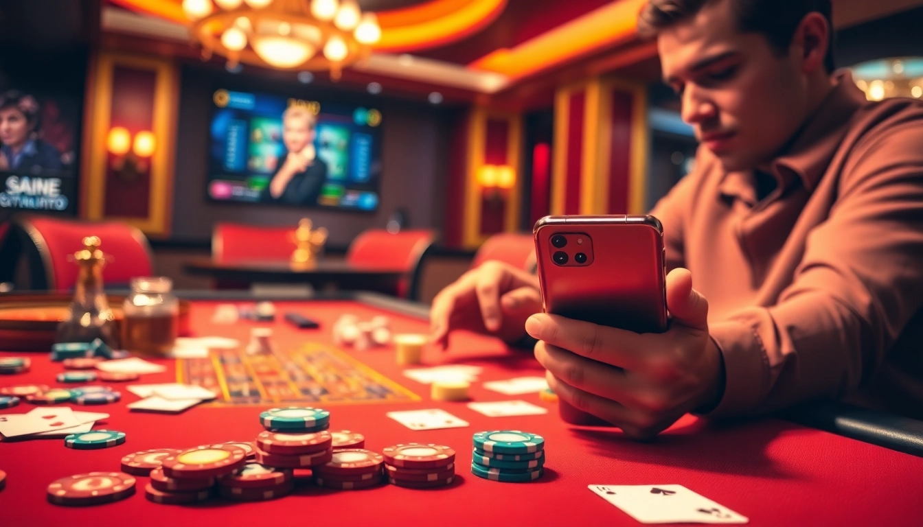 S8 players enjoying an exciting gambling experience with vibrant casino elements and a Samsung Galaxy S8.