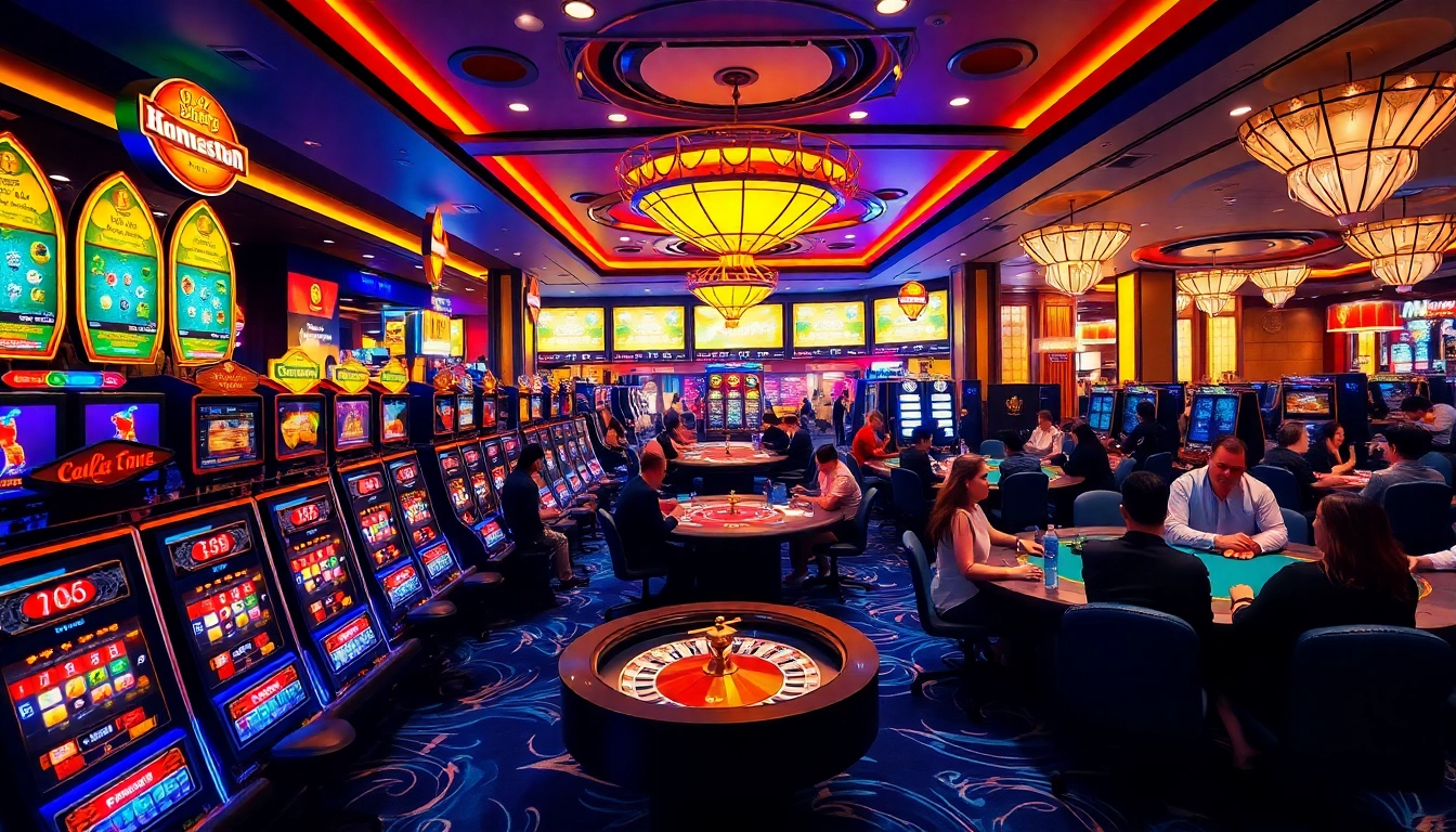 Gambling excitement in Nhà Cái UU88 casino showcasing thrilling slot machines and poker games.
