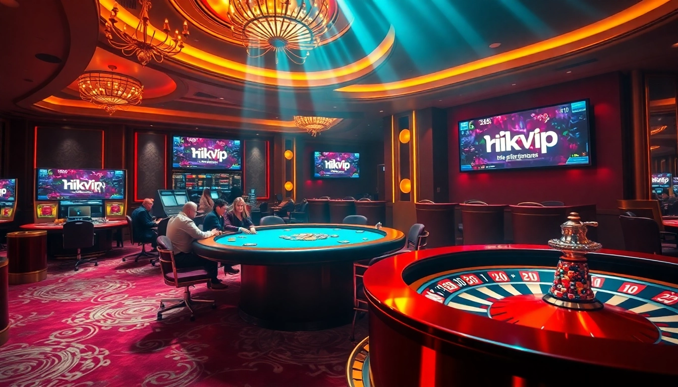Experience thrilling poker action at rikvip's vibrant casino scene filled with excitement.