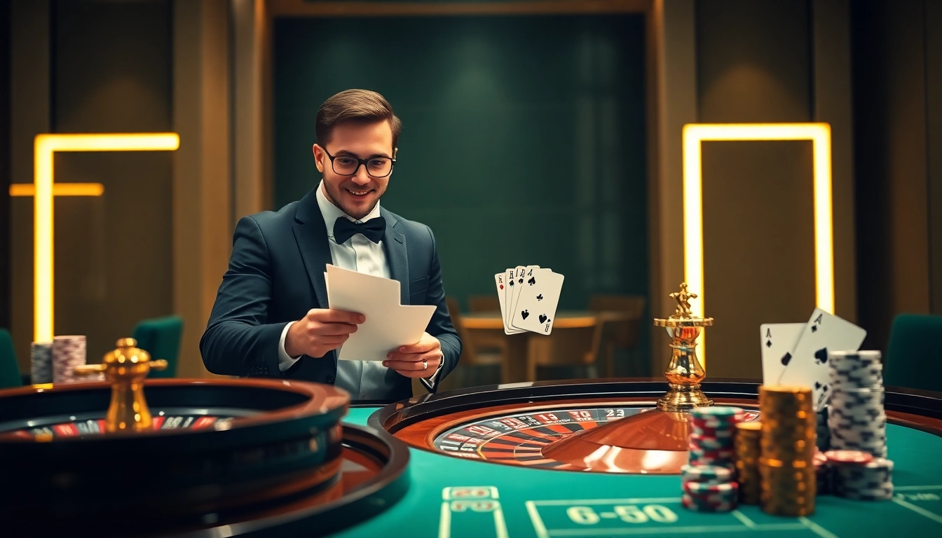Interactive gambling scene with FUN88 betting interface showcasing poker chips and roulette table.