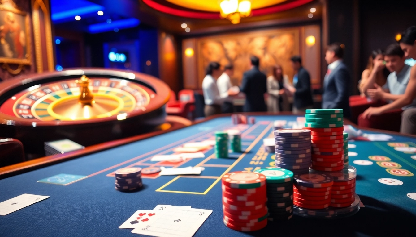 Exciting casino scene highlighting soi cầu 24h with vibrant tables and betting slips for a thrilling experience.