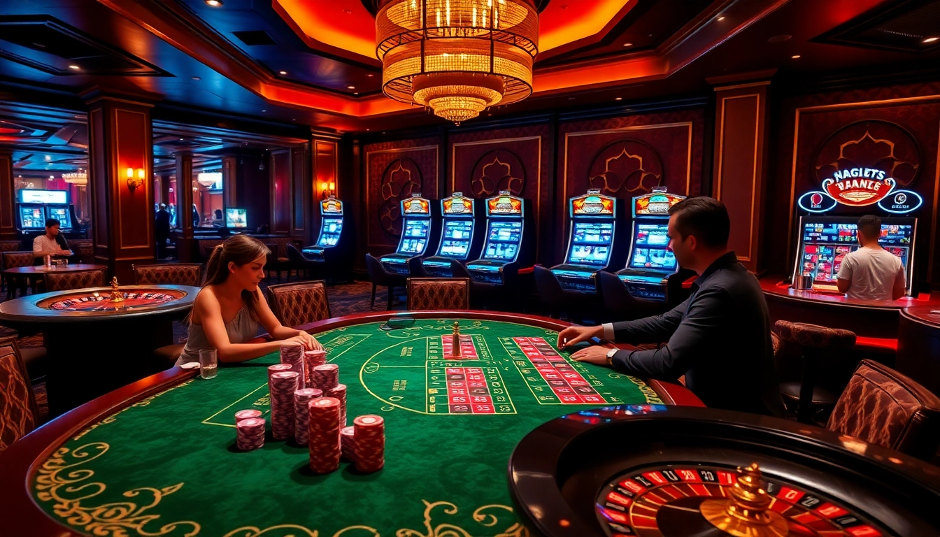 Action-packed scene at https://ta88.la/ showcasing players enjoying luxurious casino games and slots.