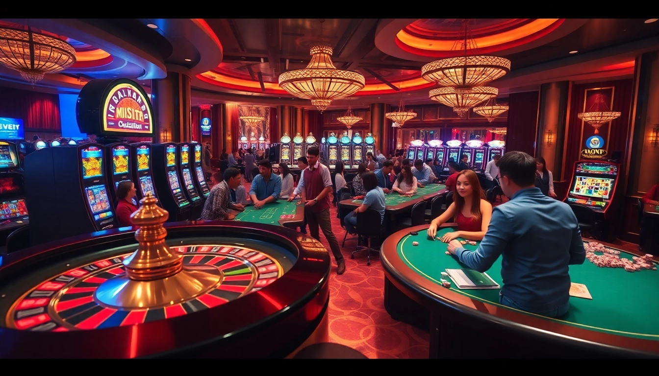 Excited players enjoying high-stakes games at MM88 COM casino.