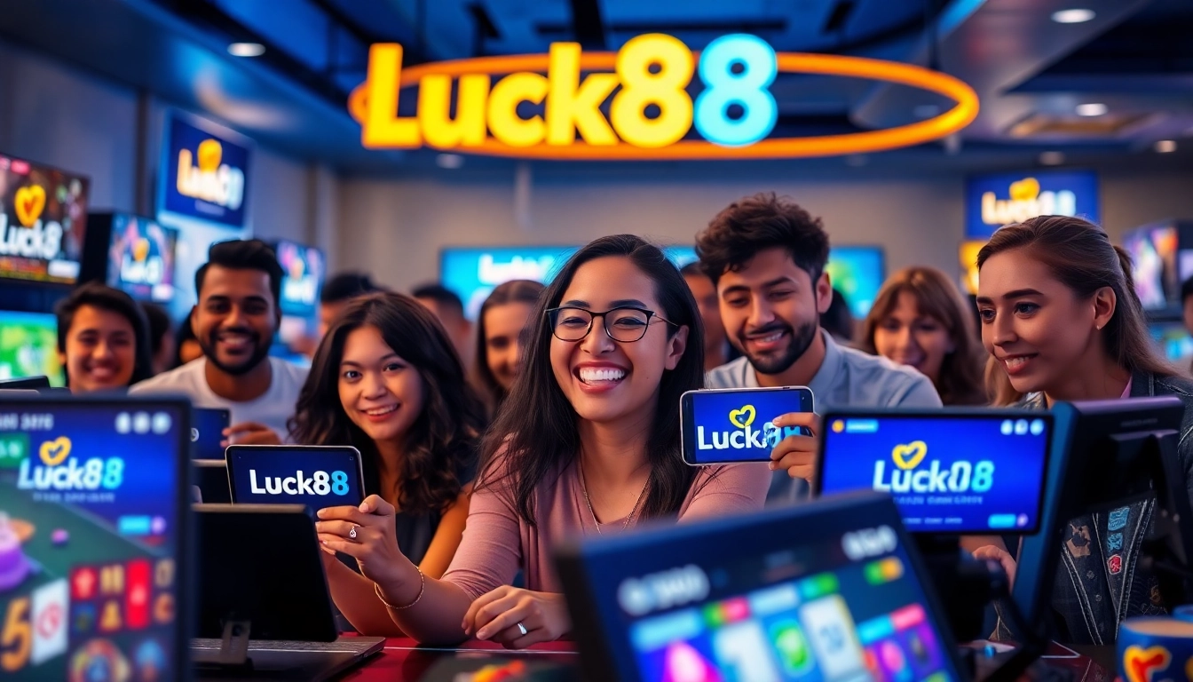 Vibrant online betting scene showcasing players enjoying games on luck8win.live.