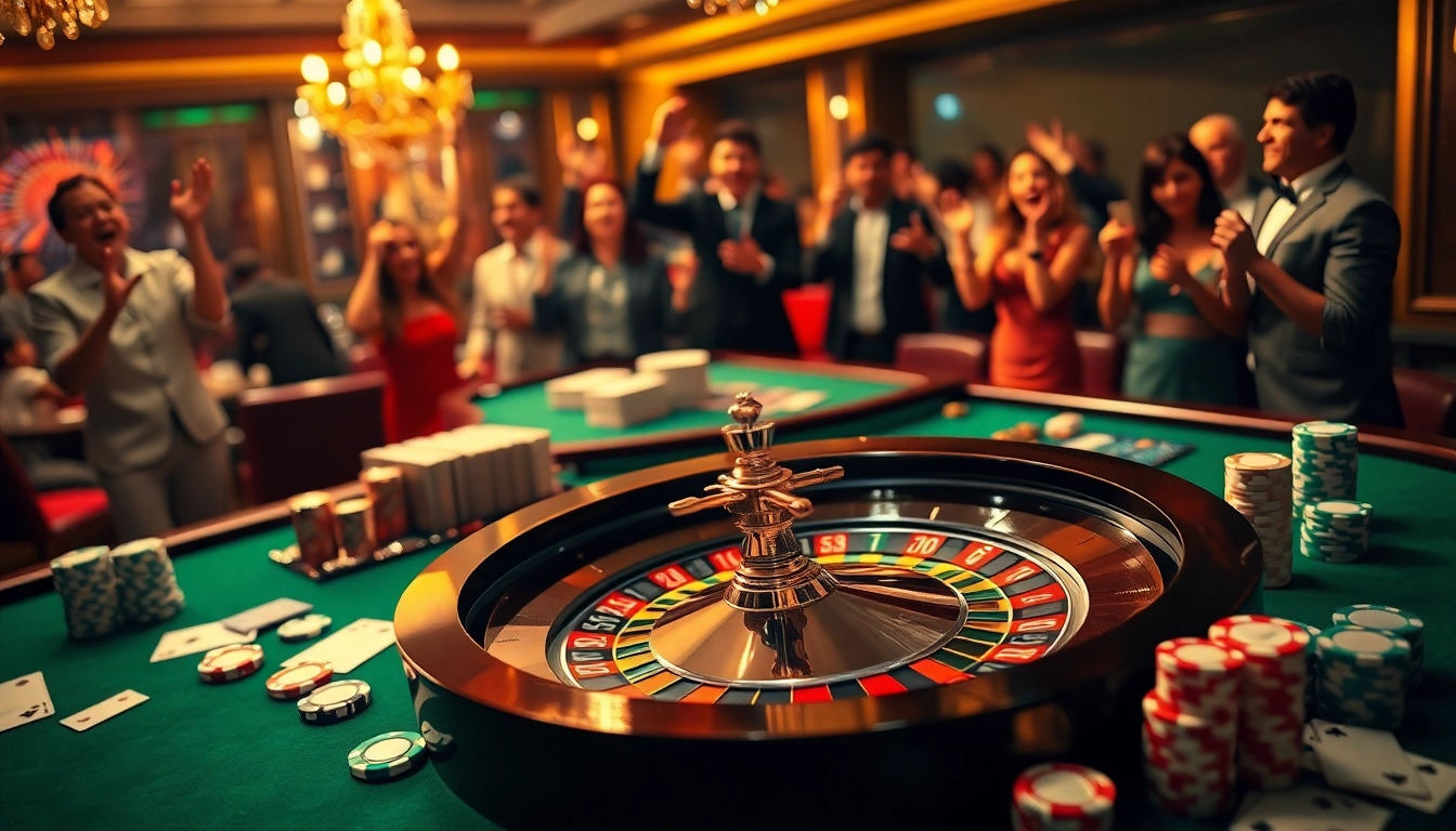 Exciting casino game play at nhà cái XX88 with roulette and poker elements, showcasing vibrant chips.