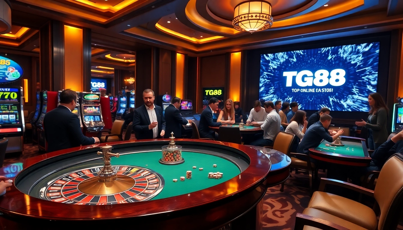 Experience immersive gaming at https://tg881.net/ with thrilling roulette tables and vibrant slot machines.