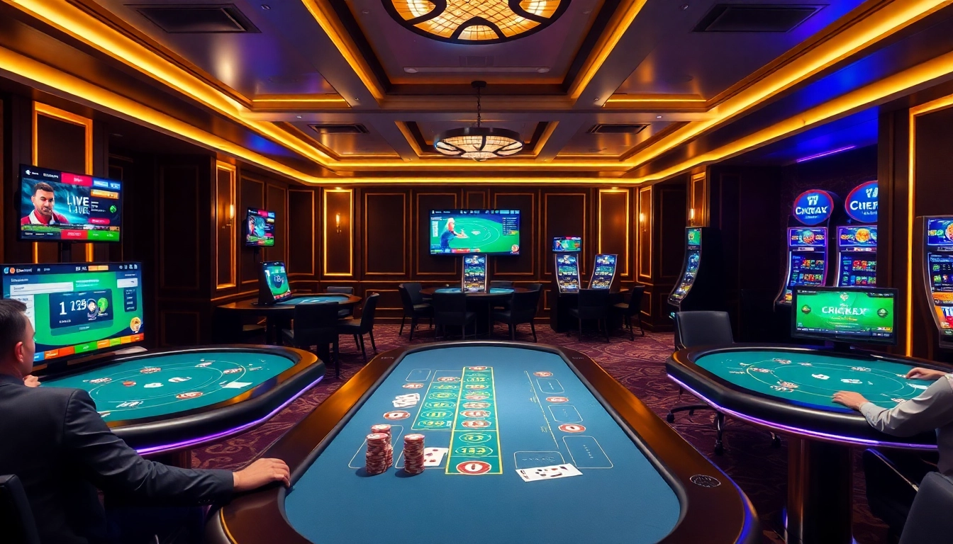 Crickex cricket betting experience featuring modern betting tables and live match displays.