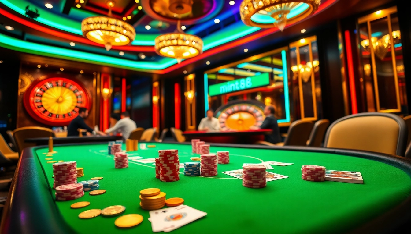 Experience the thrill of mint88 casino gaming with luxurious tables and vibrant atmosphere.
