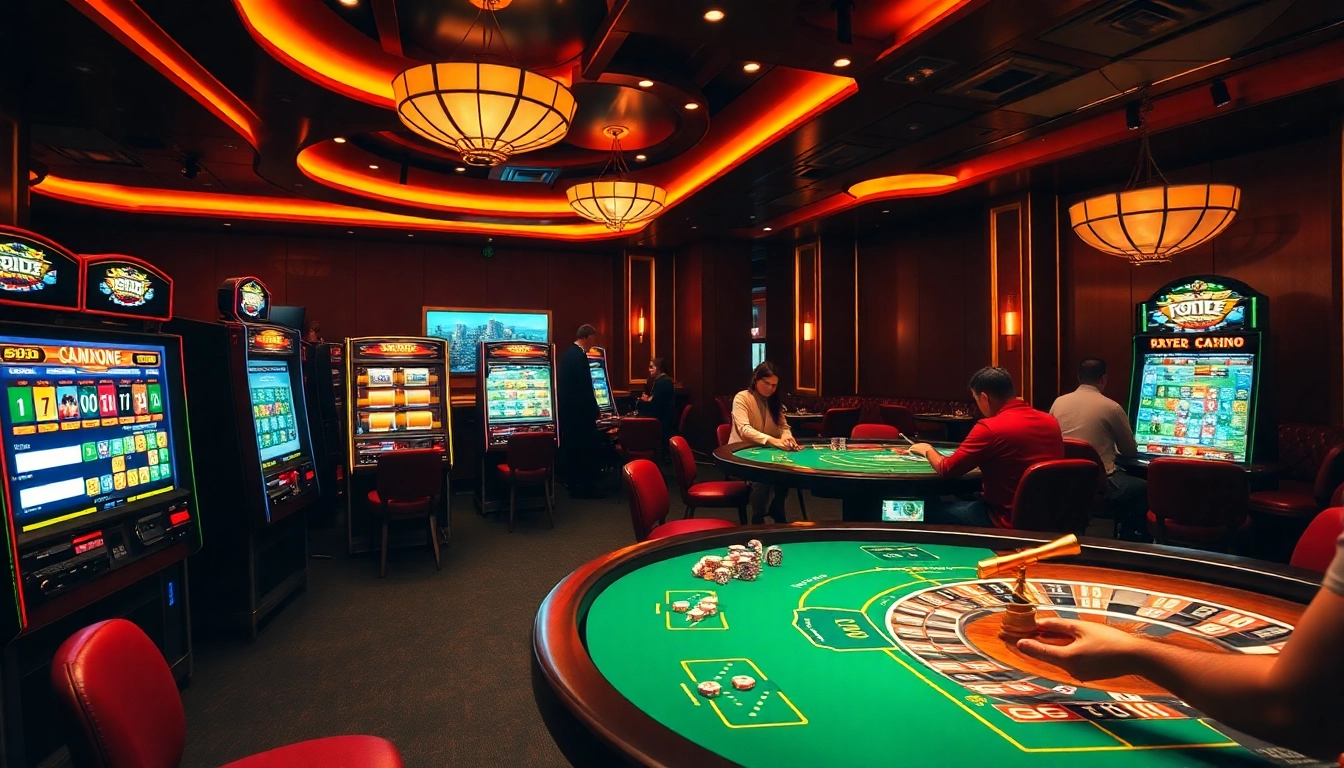 Experience an exhilarating game environment with qqalfa slot machines and vibrant casino tables.