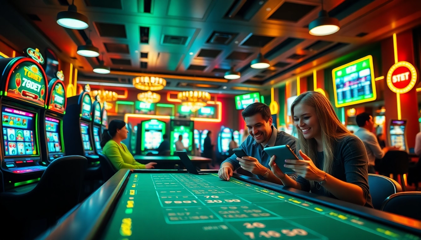 Exciting online gambling experience at 789bet with vibrant casino elements and engaging users.