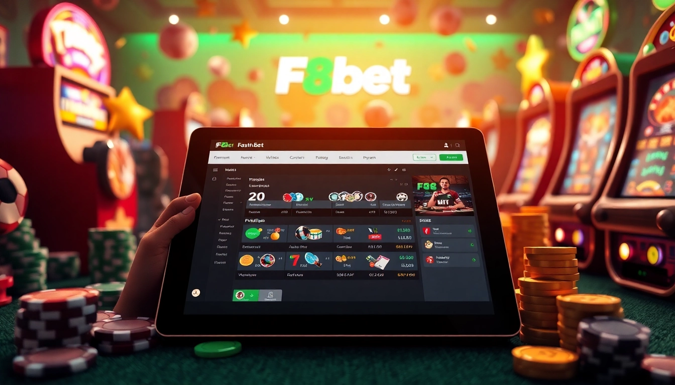 Experience the engaging F8bet platform with vibrant gaming elements and a modern design.