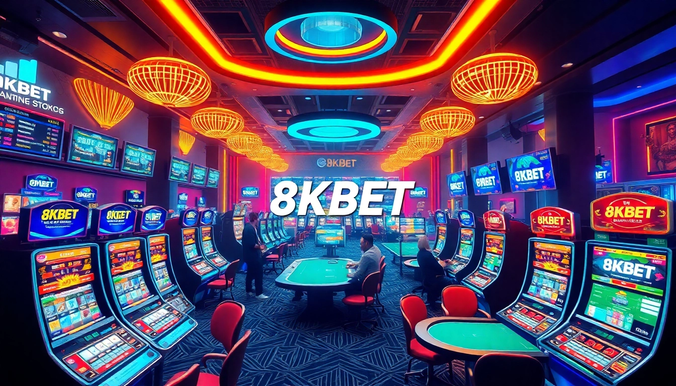 8KBET digital casino environment with players engaged in betting activities, exuding excitement and trust.