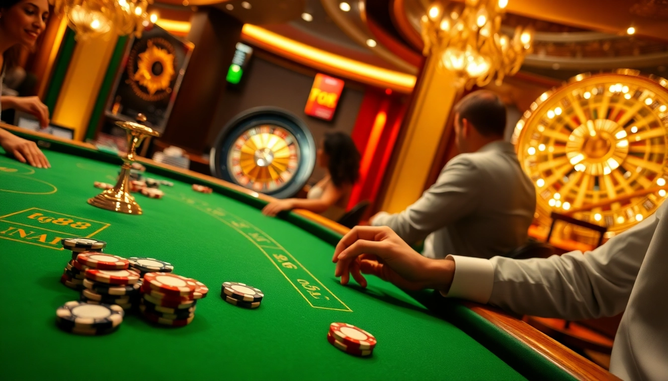 Engage in high-stakes gambling at tg88.black with luxurious casino tables and vibrant poker chips.